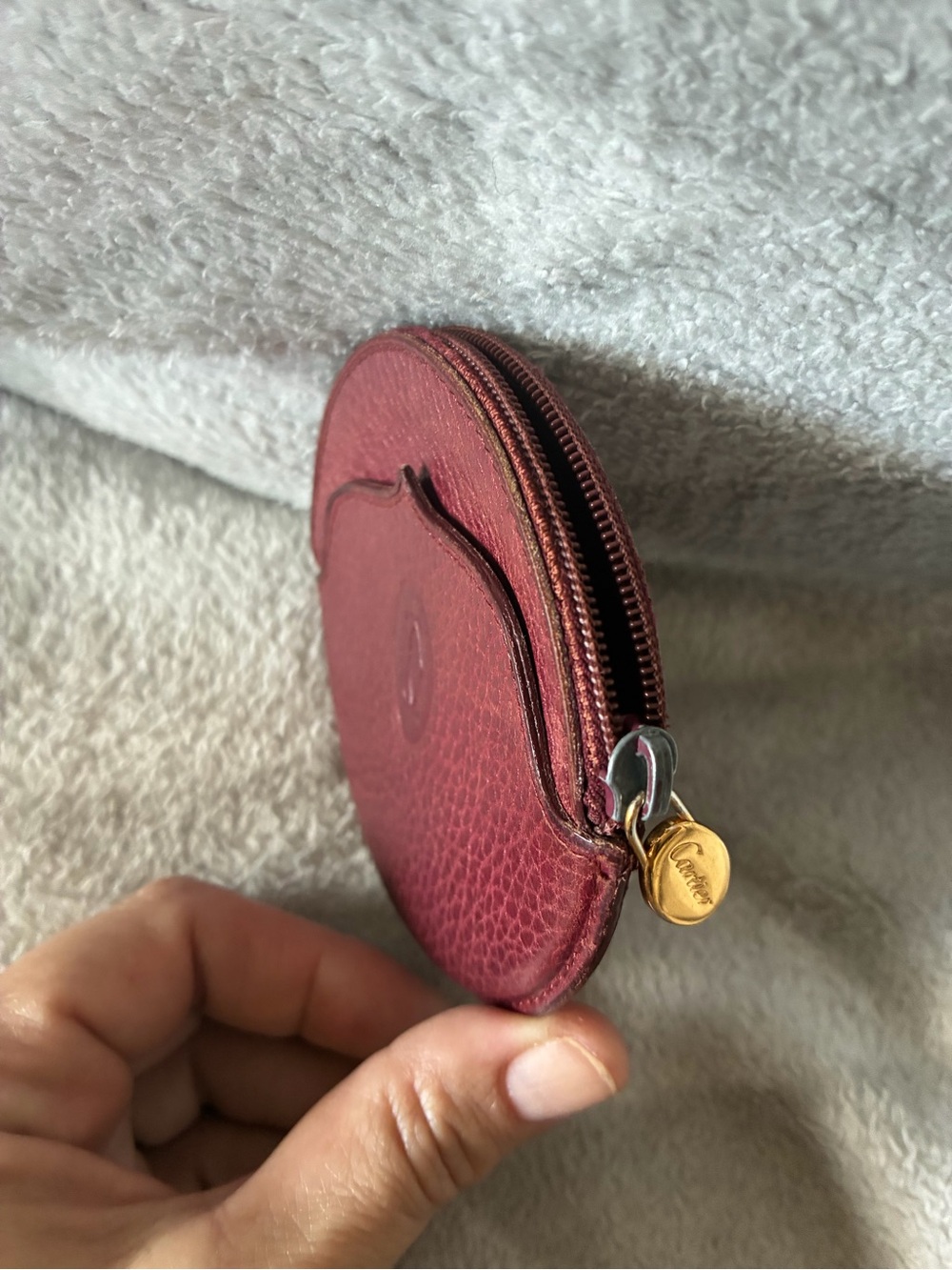 Cartier Round Leather Coin Case in Burgundy - Picture 10 of 10